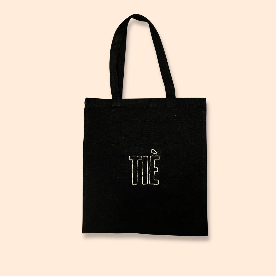 Tote Bag in Tela Ricamata a Mano – TIÈ & Mano con Corna