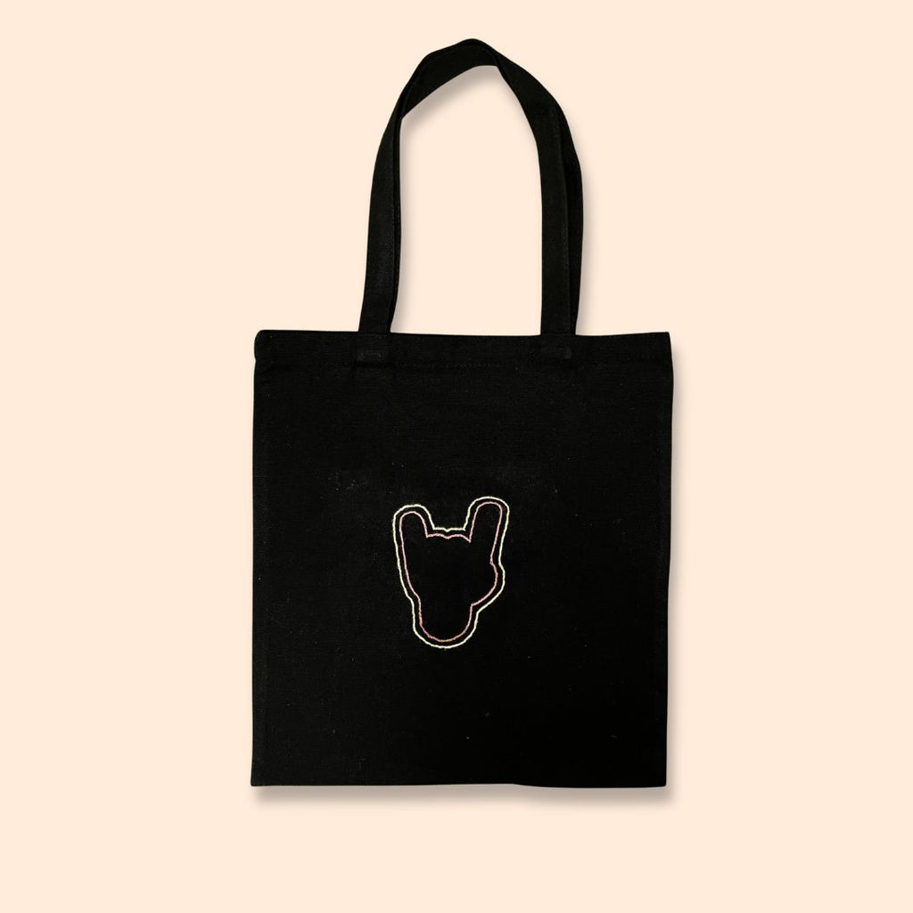 Tote Bag in Tela Ricamata a Mano – TIÈ & Mano con Corna