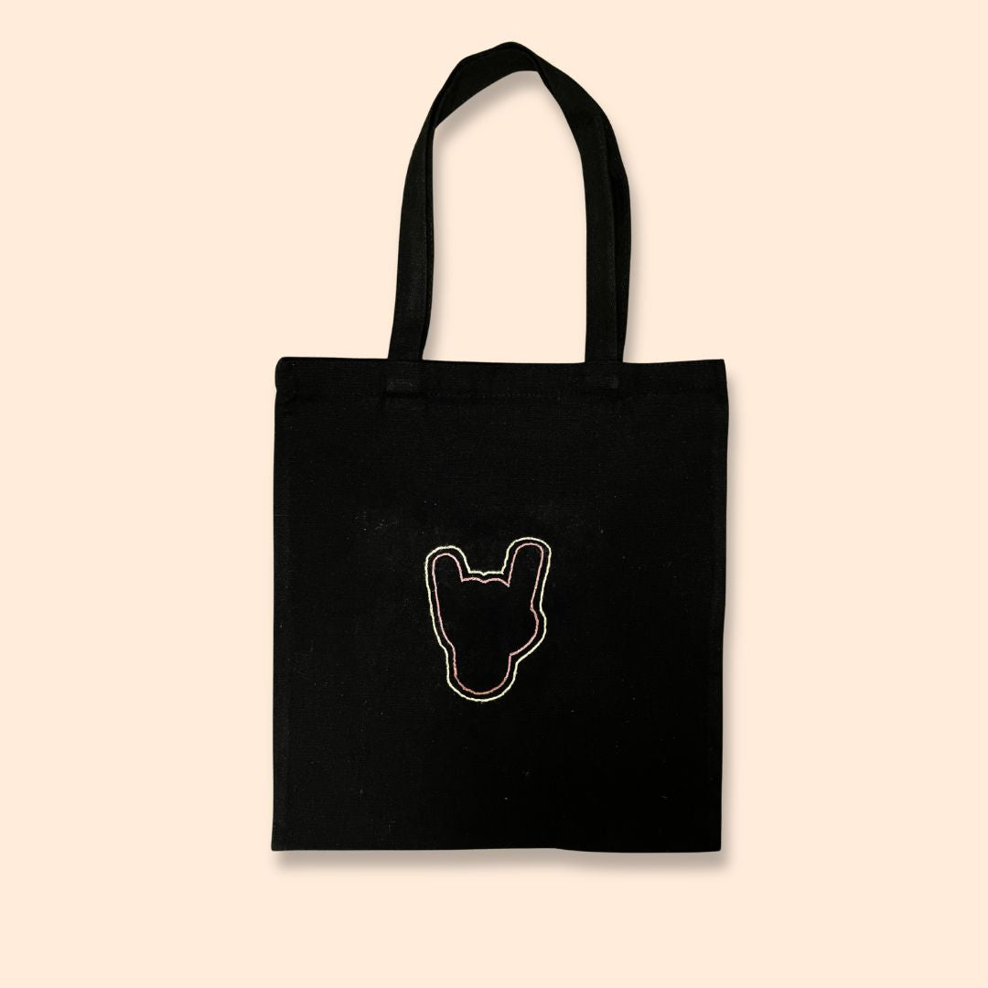 Tote Bag in Tela Ricamata a Mano – TIÈ & Mano con Corna