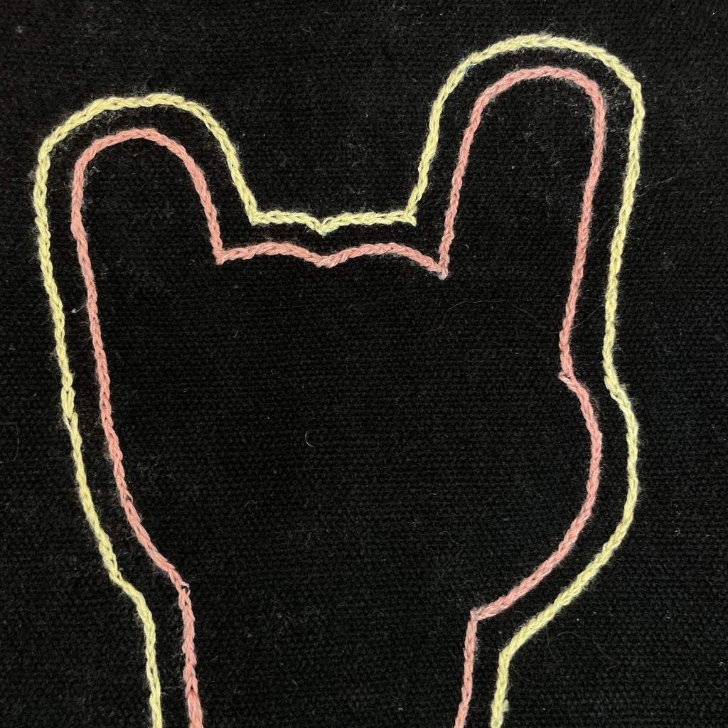 Tote Bag in Tela Ricamata a Mano – TIÈ & Mano con Corna