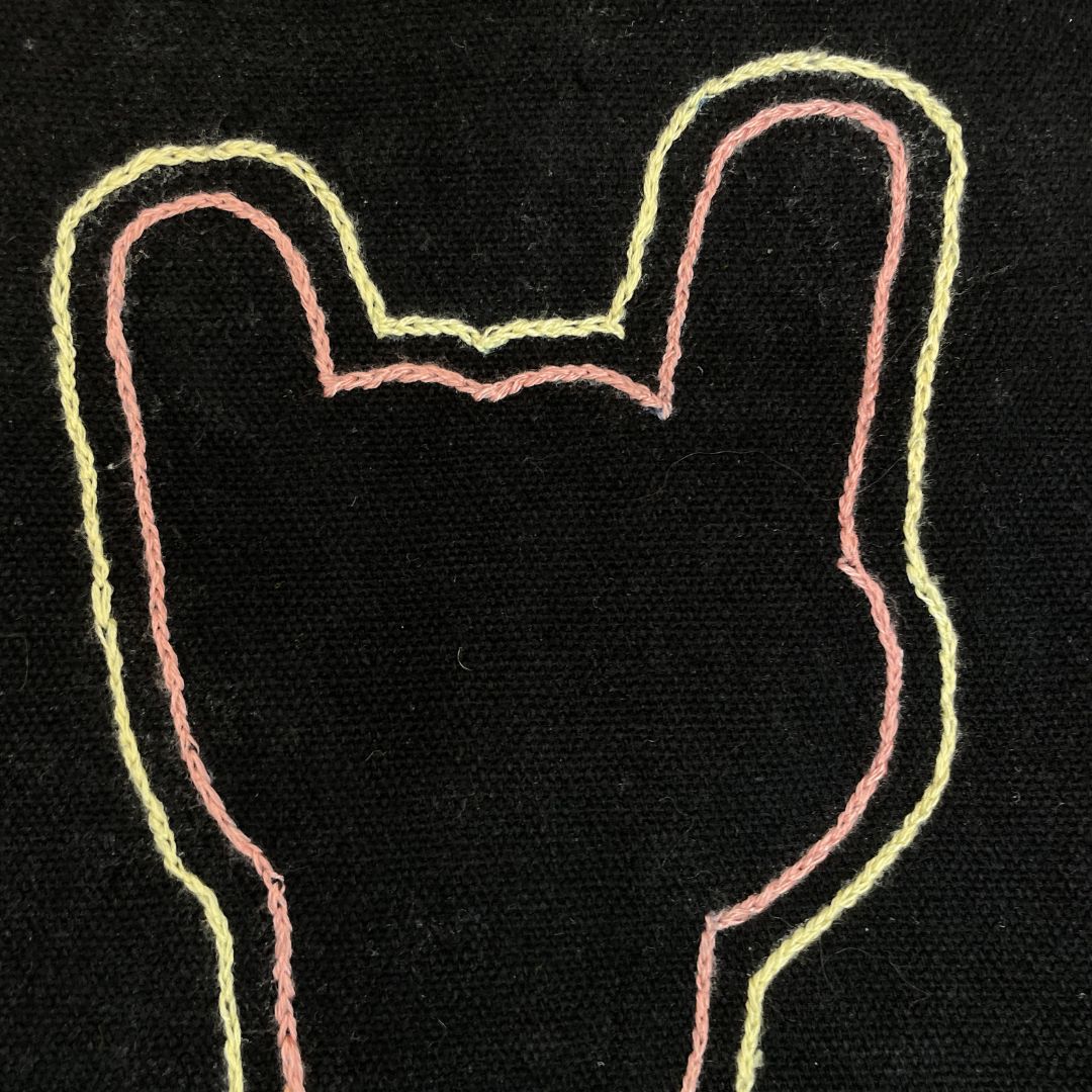 Tote Bag in Tela Ricamata a Mano – TIÈ & Mano con Corna