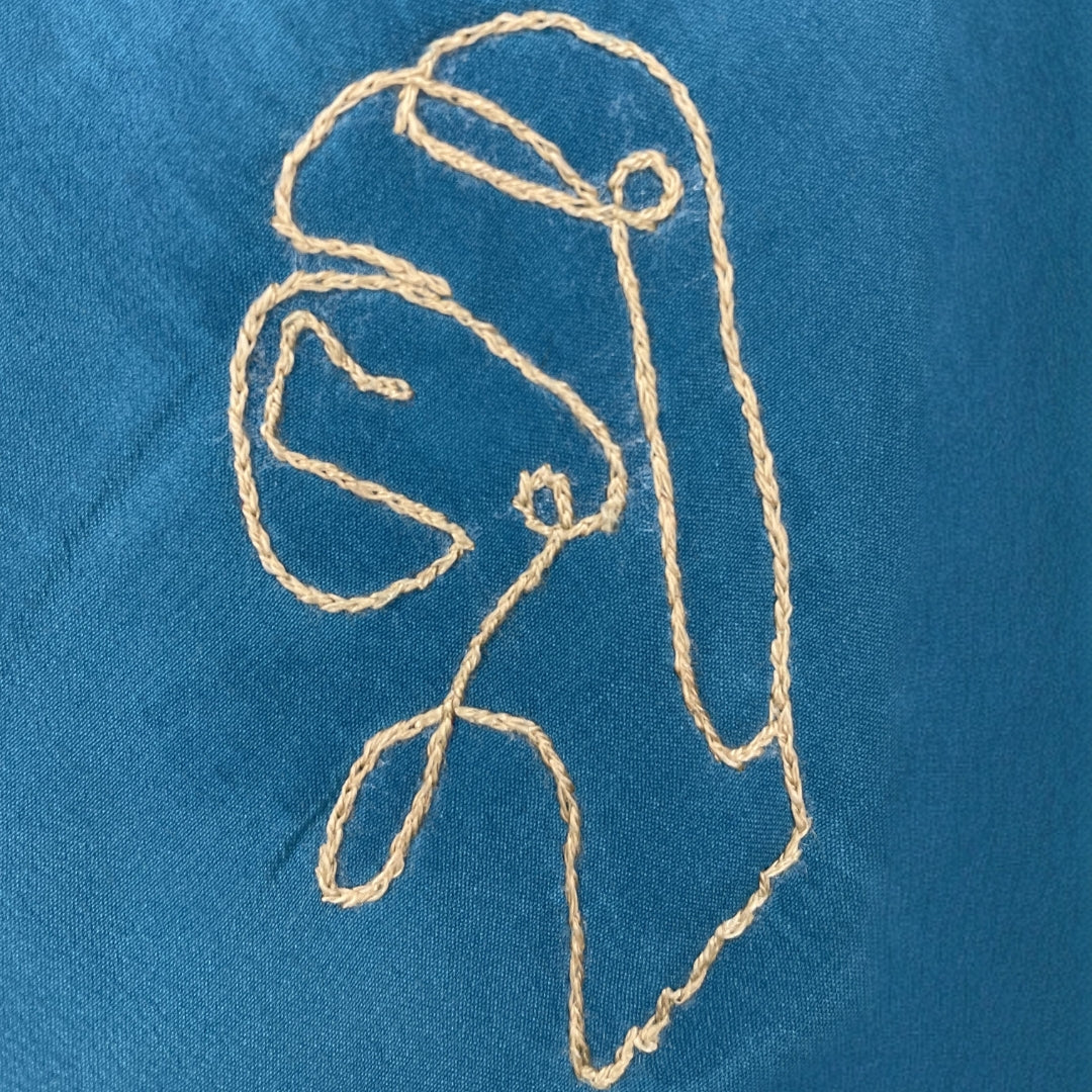 Cravatta Ricamata - Ragazza con orecchino di perla