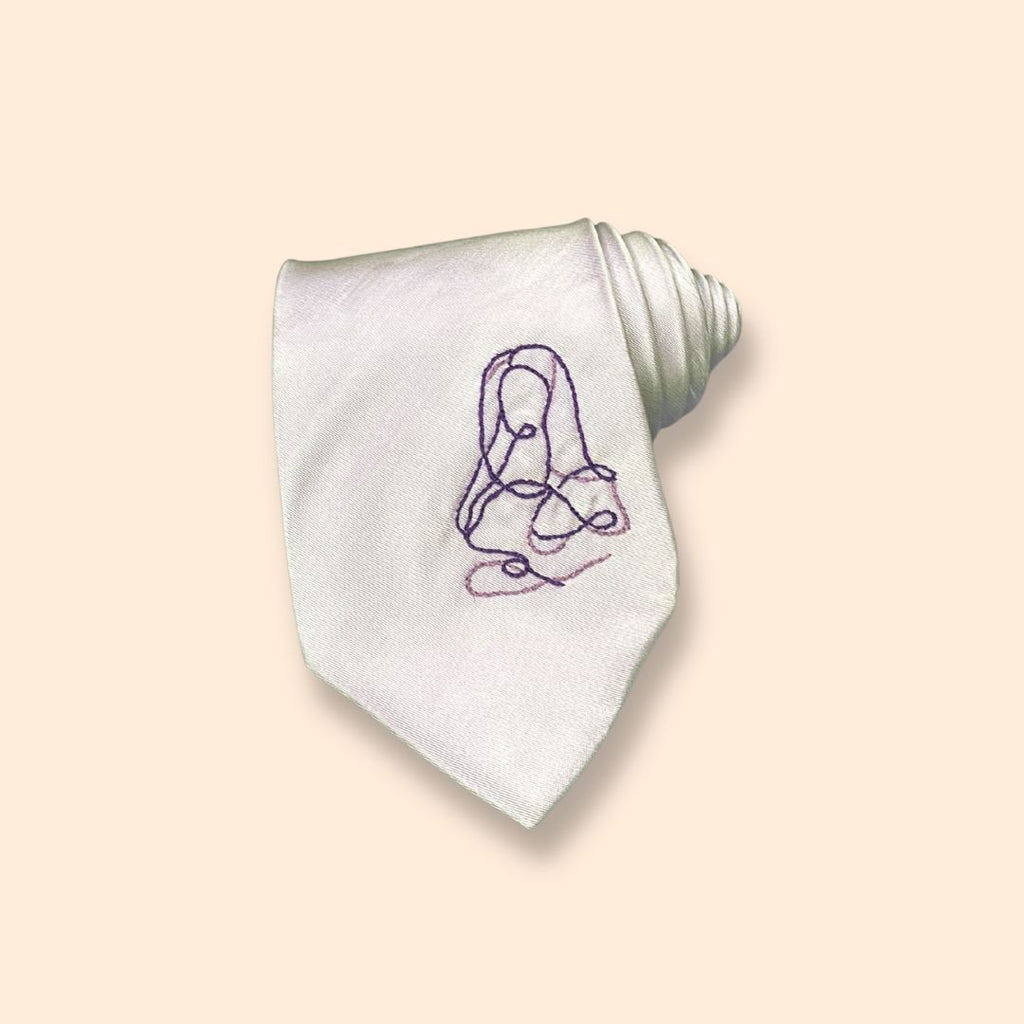 Cravatta ricamata a mano – Monalisa